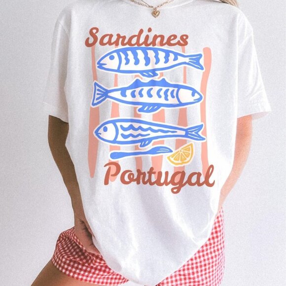 Tops - Sardines Shirt, Tinned Fish Shirt, Portugal T-shirt